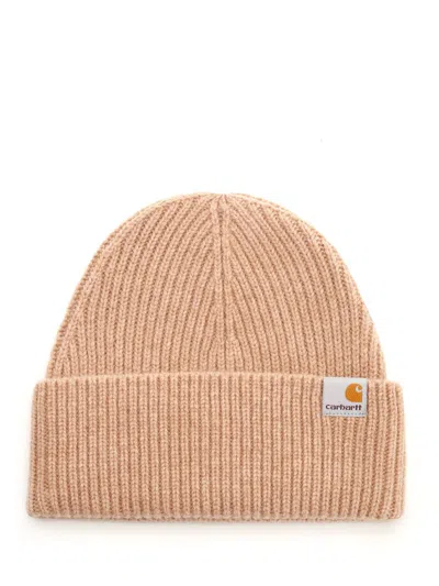 Carhartt Wool And Cashmere Beanie In Marrone