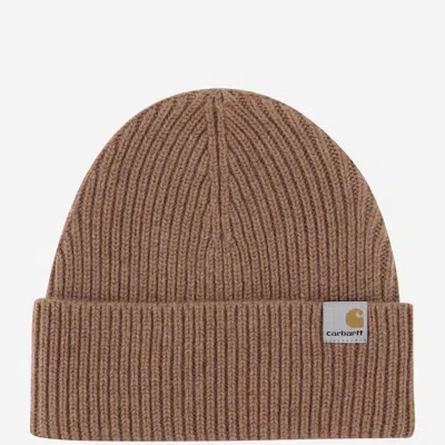 Carhartt Wool Blend Beanie In Brown