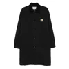 Carhartt Webster Button-fastening Logo-patch Coat In Black