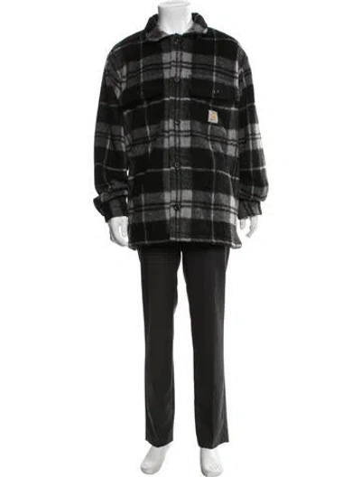 Pre-owned Carhartt Wool Plaid Print Jacket In Black