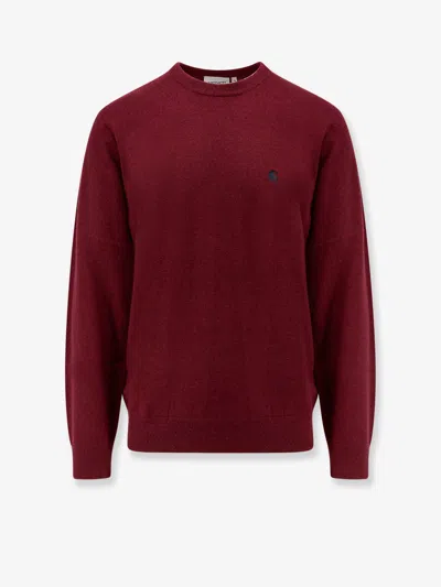 Carhartt Wool Sweater With Logo Embroidery In Red