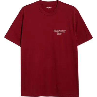 Carhartt Work In Progress Alumni Cotton Graphic T-shirt In Red