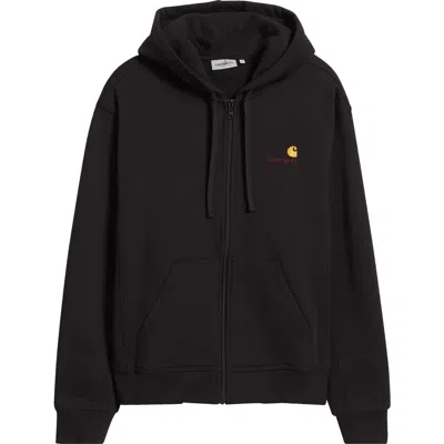 Carhartt Work In Progress American Script Cotton Blend Hoodie In Black