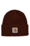 Carhartt Work In Progress Anglistic Wool & Cotton Cuff Beanie In Speckled Offroad