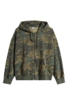Carhartt Work In Progress Benton Camo Cotton French Terry Zip Hoodie In Brown
