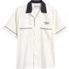 Carhartt Casual Shirt With Contrast Collar And Front Pockets In White