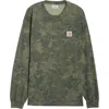 Carhartt Work In Progress Camo Combi Long Sleeve Organic Cotton T-shirt In Green