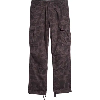 Carhartt Work In Progress Camo Cotton Duck Cargo Pants In Camo Green/graphite Dyed