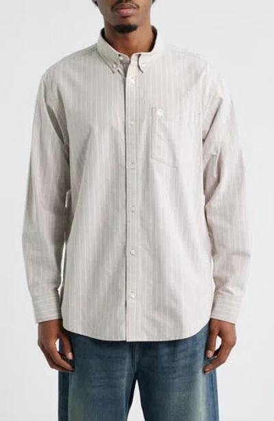 Carhartt Work In Progress Cassel Cotton Oxford Button-down Shirt In Neutral