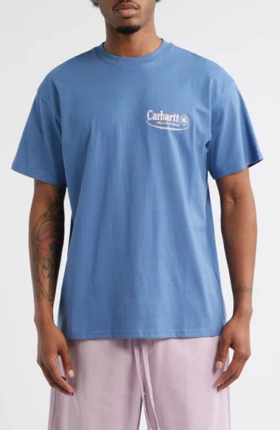 Carhartt Work In Progress Catalogue Oversize Organic Cotton Graphic T-shirt In Blue