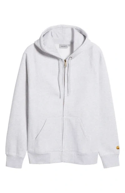 Carhartt Work In Progress Chase Cotton Blend Zip-up Hoodie In Ash Heather/gold