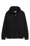Carhartt Wip Cotton-blend Hoodie With Logo Print In Black/gold