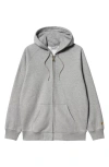 Carhartt Work In Progress Chase Cotton Blend Zip-up Hoodie In Grey Heather/gold