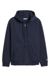 Carhartt Navy Chase Hoodie In Mizar/gold