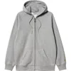 Carhartt Work In Progress Chase Cotton Blend Zip-up Hoodie In Gray