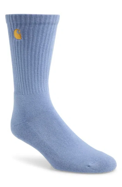 Carhartt Work In Progress Chase Crew Socks In Charm Blue/gold