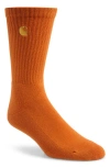 Carhartt Work In Progress Chase Crew Socks In Turmeric/gold
