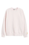 Carhartt Work In Progress Chase Crewneck Sweatshirt In Air Pink/gold