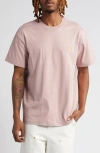 Carhartt Work In Progress Chase Crewneck T-shirt In Glassy Pink/gold