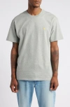 Carhartt Chase Cotton T-shirt In Grey Heather/gold