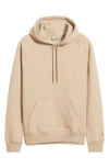 Carhartt Work In Progress Chase Fleece Hoodie In Dusky Beige/gold