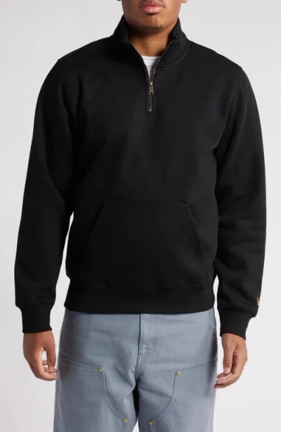 Carhartt Work In Progress Chase Quarter Zip Pullover In Black