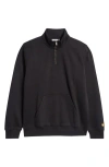 Carhartt Half-zip Cotton-blend Sweatshirt In Black/gold