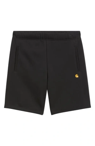 Carhartt Work In Progress Chase Sweat Shorts In Black/gold