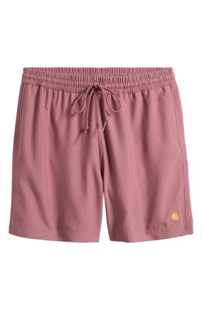 Carhartt Work In Progress Chase Swim Trunks In Pink