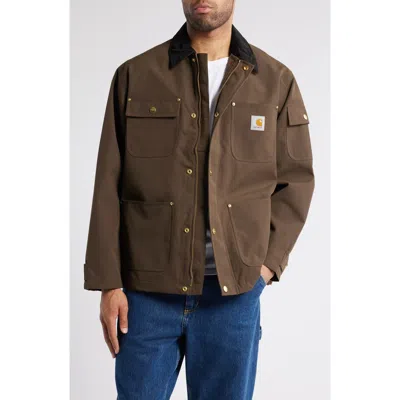 Carhartt Work In Progress Clapton Water Repellent Nylon Jacket In Brown