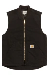 Carhartt Lachlan Sleeveless Jacket In Black (stone Canvas)