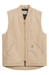 Carhartt Organic Cotton Padded Vest In Dusky Beige (stone Canvas)