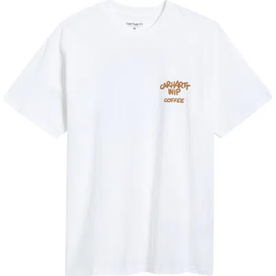 Carhartt Work In Progress Coffee Break Organic Cotton Graphic T-shirt In White
