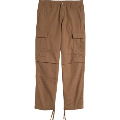 Carhartt Work In Progress Cotton Ripstop Cargo Pants In Chocolate Rinsed