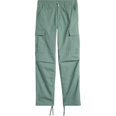 Carhartt Work In Progress Cotton Ripstop Cargo Pants In Duck Green Rinsed