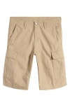 Carhartt Work In Progress Cotton Ripstop Cargo Shorts In Leather Rinsed