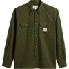 Carhartt Work In Progress Craft Twill Button-up Shirt In Office Green
