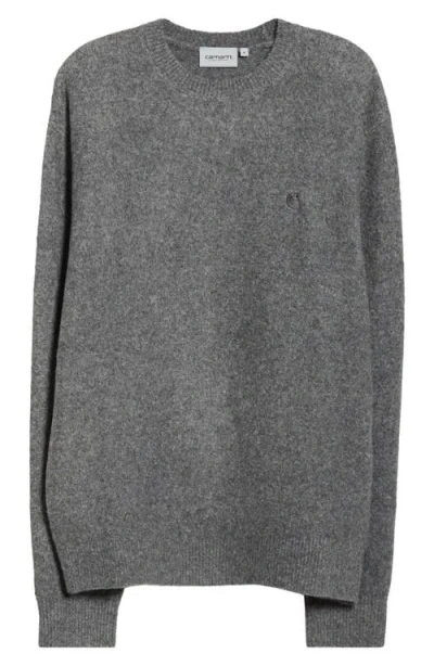 Carhartt Work In Progress Curtis Heathered Crewneck Sweater In Gray