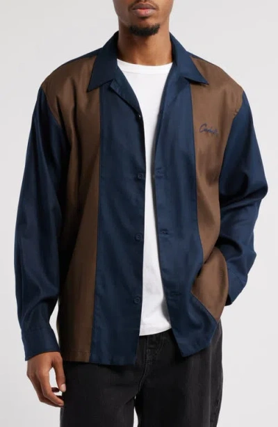 Carhartt Work In Progress Delaney Colorblock Button-up Shirt In 2pmxx Mizar / Liberica