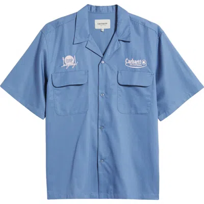 Carhartt Work In Progress Deli Embroidered Short Sleeve Cotton Button-up Shirt In Multi