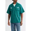 Carhartt Work In Progress Deli Embroidered Short Sleeve Cotton Button-up Shirt In Green