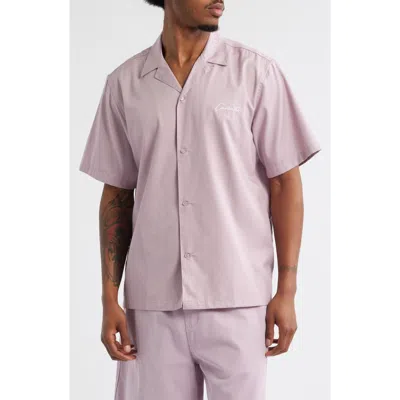 Carhartt Work In Progress Delray Cotton & Lyocell Camp Shirt In Purple