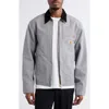 Carhartt Work In Progress Detroit Cotton Canvas Chore Jacket In Gray