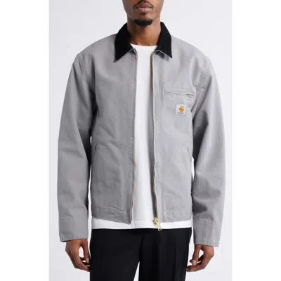 Carhartt Work In Progress Detroit Cotton Canvas Chore Jacket In Gray