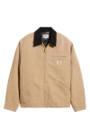 Carhartt Og Detroit Jacket Peanut/black (aged Canvas) In Peanut/black
