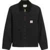 Carhartt Og Detroit Jacket In Black/black (stone Canvas)