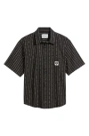 Carhartt Work In Progress Drewe Short Sleeve Button-up Shirt In Heart C Pinstripe Black