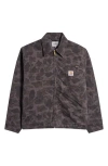 Carhartt Work In Progress Duck Detroit Camo Organic Cotton Canvas Zip Jacket In Duck Green Graphite Garment