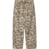 Carhartt Work In Progress Duck Landon Camo Loose Tapered Organic Cotton Jeans In Camo Duck Black Bleached