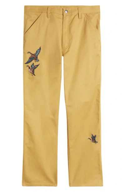 Carhartt Work In Progress Ducks Embroidered Relaxed Straight Leg Pants In Bourbon